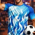 thumbnail image 2 of XUNKUSGA T Shirts for Man Fashion Soccer Print Crewneck Short Sleeve Mens T-Shirts Lightweight Breathable Quick Dry Mesh Graphic Tees for Training,#1,S, 2 of 7