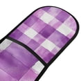 thumbnail image 4 of Yayeee Double Oven Mitt Kitchen Heat Resistant Baking 35" x7" Quilted Glove, Purple and White Pattern, 4 of 6