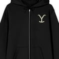 thumbnail image 2 of Yellowstone Logo Long Sleeve Men's Black Zip-Up Hooded Sweatshirt-XL, 2 of 5