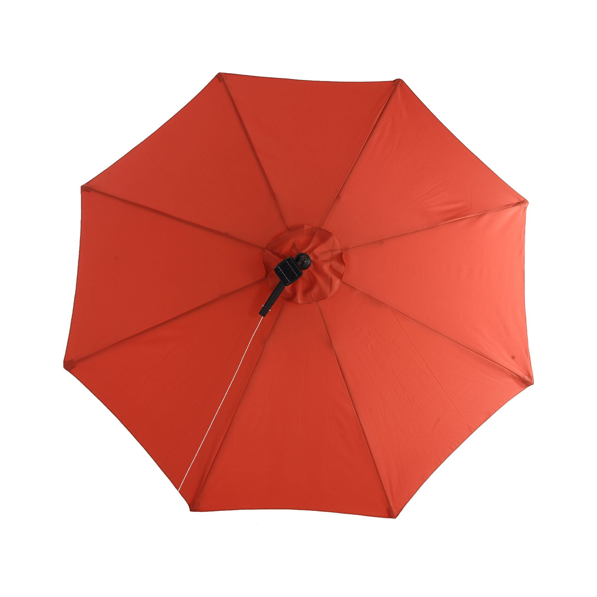 Leumius 10ft Solar LED Patio Umbrella, Offset Cantilever Outdoor Umbrella with 40 LED Lights, Infinite Tilt, 360 Degree Rotation, Crank Handle for Pool Deck Garden Backyard,Orange(No Base)