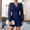 Shorts for Women Summer-Dark Blue, variant on Guieoi Shorts for Women Plus Size V-Neck Waist-Cinched Long-Sleeve Mesh-Panel Straight-Leg Jumpsuit with Shorts Pink 0 S