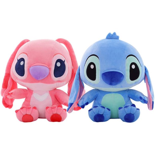 Xishao - Juguetes de peluche con diseño de liilo y puntada, 13.7 pulgadas, Kawaii Stitch & Angel Plush Toys Sorpresas, regalo de cumpleaños para niñas y niños Puntada y ángel Puntada y ángel Xishao Juguetes