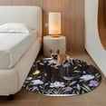 thumbnail image 2 of Spring Flowers Round Area Rug 7Ft Washable Circle Rugs for Dorm Laundry Room, Blue Floral Leaves Birds Country Farm Wood Grain Non-Slip Carpet Floor Mats Indoor Outdoor Carpet Runner Home Decor, 2 of 8