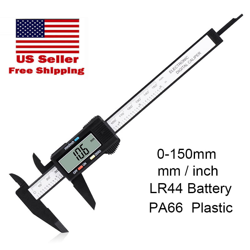 LCD Digital Vernier Caliper Electronics Carbon Fiber Gauge Micrometer Tool 150mm 