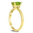 thumbnail image 2 of SZUL Women's Emerald Shaped 7X5MM Peridot Solitaire Ring in 10K Yellow Gold, 2 of 4