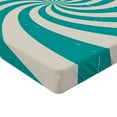 thumbnail image 2 of Ambesonne Pop Art Fitted Sheet, Nostalgic Spiral Colors, Full Size, Teal Cream, 2 of 3