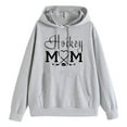 thumbnail image 4 of LEKDFST Graphic Hoodies for Women Hockey Mom Letter Print Hooded Sweatshirt Oversized Cozy Pockets Pullover Fall Tops Light Gray S, 4 of 4