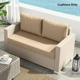 thumbnail image 7 of Ylln Outdoor Waterproof Polyester Loveseat Cushion Set, 48 x 24 Inch, Removable Cover, Khaki, 7 of 7