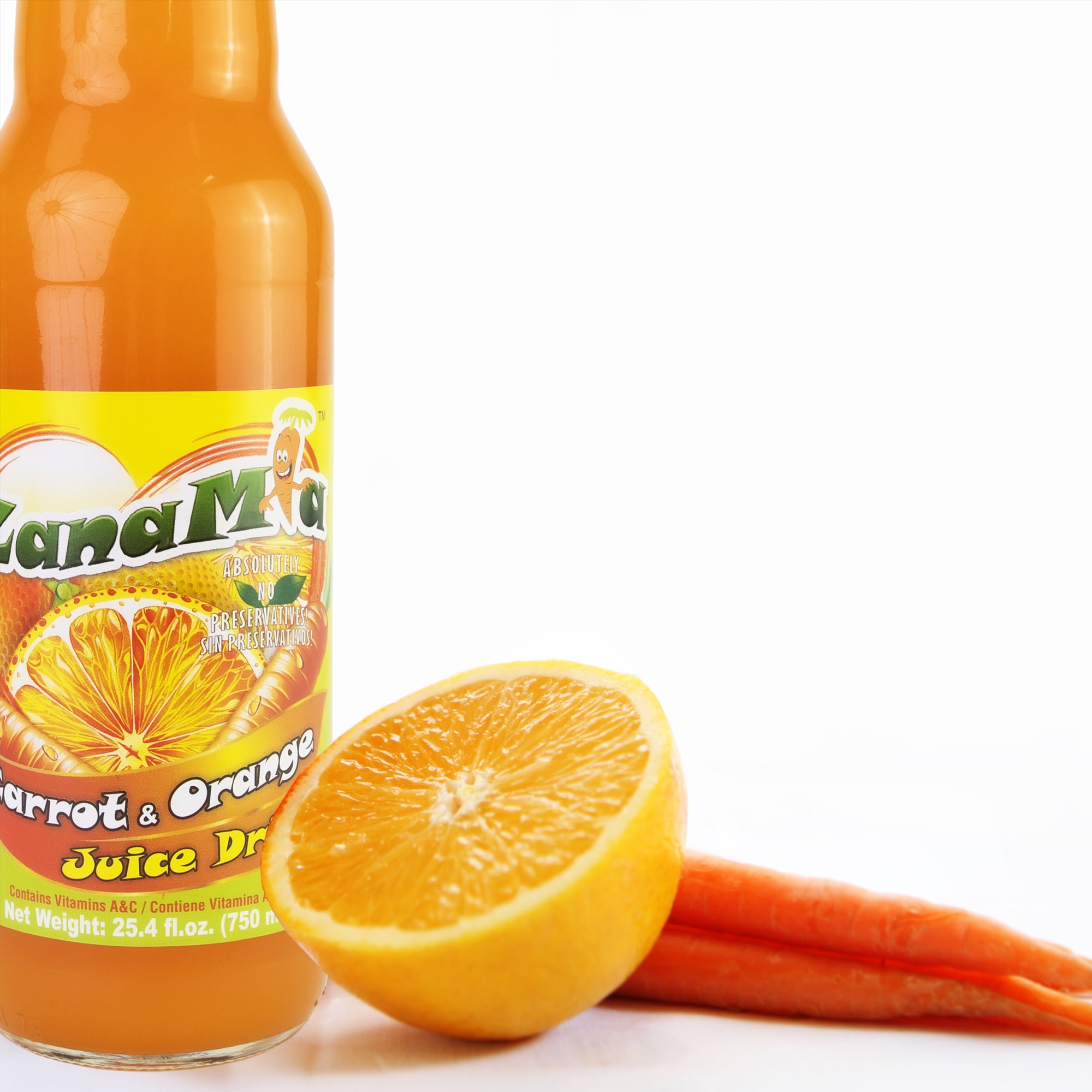 ZanaMia Carrot Orange Juice Drink, 25.4 fl oz Single Glass Bottle