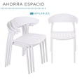 thumbnail image 4 of Set 4 Sillas Comedor EKE LIFE HOME Plástico Apilables Interior Exterior Blanco, 4 of 9