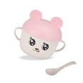 thumbnail image 3 of Eco-Friendly Wheat Straw Kids' Tableware Set with Cute Cartoon Design – Safe, Durable Rice/Noodle Bowl & Spoon for Toddlers, Promotional Gift Idea with Custom Logo, Nordic Pink Double-Handle Style,, 3 of 5