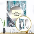 thumbnail image 3 of Designart "Dancing Colors in Silver and Blue" Abstract Marble Mirror Wall Decor - Modern Silver Abstract Living Room Wall Mirror Art - 40" x 30" Inch, 3 of 5
