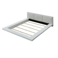 thumbnail image 3 of Benjara Platform Style Eastern King Size Bed with Leatherette Headboard- White, 3 of 6