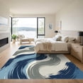 thumbnail image 3 of ODIKA 2'x3' Machine Washable Non-Slip Area Rug, Abstract Navy Blue High Traffic Rug, Blue, 956053, 3 of 7