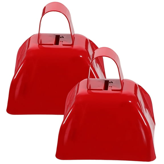HOMEMAXS  2 Pcs Cowbells With Handle For Football Games Accessories Red