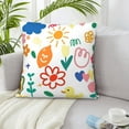 thumbnail image 6 of ZICANCN Cartoon Sketch Sun Doodle Throw Pillow Covers, Bed Couch Sofa Knit Decorative Pillow Covers for Living Room Farmhouse, 12"x12", 6 of 8