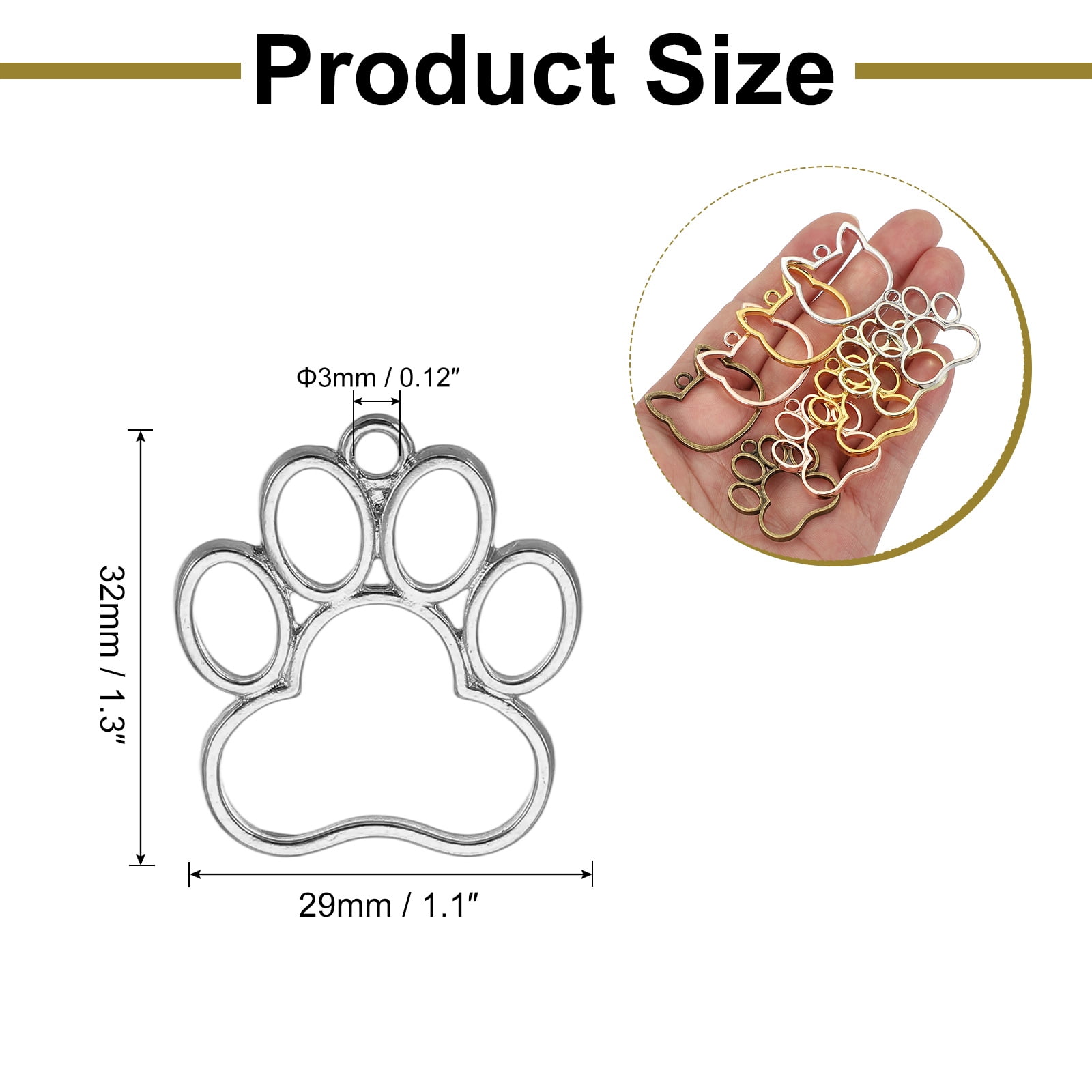 Unique Bargains Alloy Open Bezel Pendants for Resin Jewelry Bright Silver