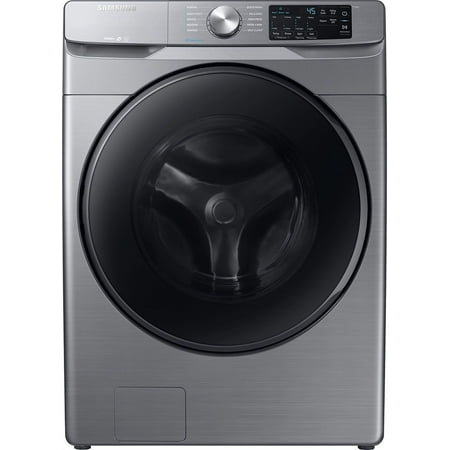 Samsung - 4.5 cu. ft. High Efficiency Stackable Front Load Washer with Steam - Platinum