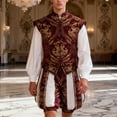 thumbnail image 6 of Renaissance Tudor Costume - Men's Elizabethan Era Prince Tudor King Doublet & Vest with Pumpkin Pants, 6 of 7