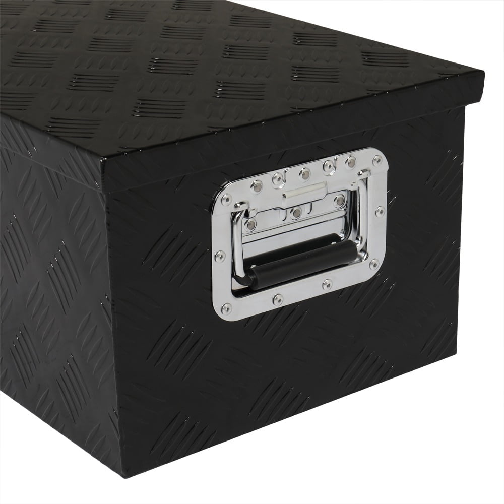 30" Heavy-Duty Aluminum Tool Box with Lock | Secure Storage Chest for Trucks, RVs, ATVs & Garage | Durable Black Powder Coated Finish