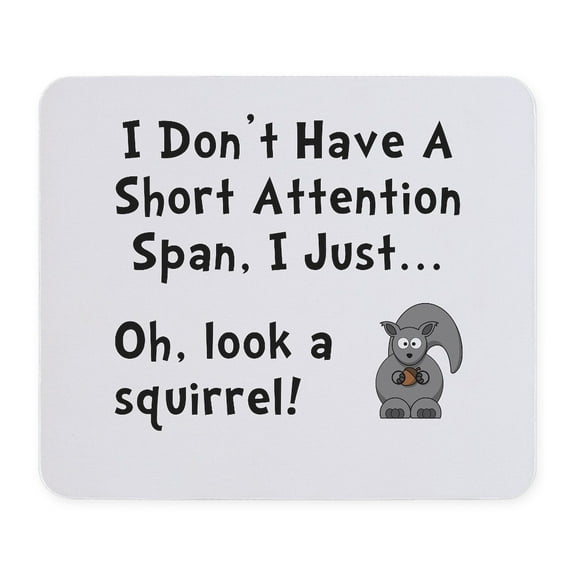 CafePress - Short Attention Mousepad - Non-slip Rubber Mousepad, Gaming Mouse Pad