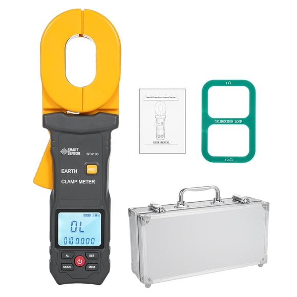 SMART SENSOR Testeur de Résistance à la Terre 0.01-500Ω 500 Groupe Stockage de Données Pince Numérique Multifonction avec Affichage LCD Alarme Pince Ampèremètre pour Télécommunications Électriques
