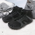 thumbnail image 4 of Pandaie Hiking Barefoot Boots Womens Mens Winter Warm Fleece Lined Snow Booties Zero Drop Wide Toe Minimalist Ankle Sneakers Black 6, 4 of 6