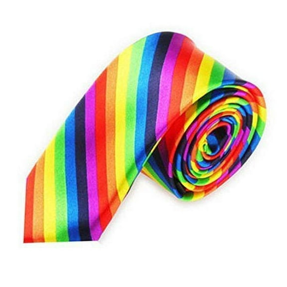 Diagonal Colorful Rainbow Stripe NECK TIE Slim Unisex necktie USA