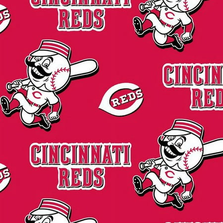 MLB Cincinnati Reds Fleece 10" x 6" Fabric, 1 Each