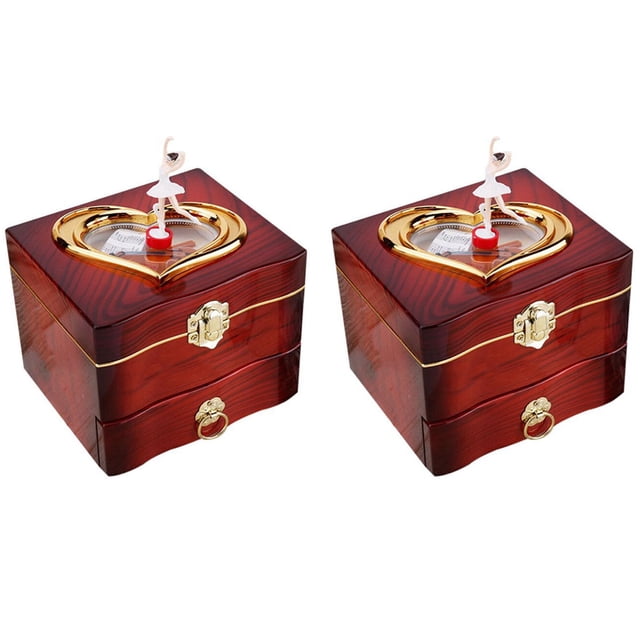 2X Dancing Ballerina Music Box Plastic Jewellery Box Girls Hand Crank Music Box Mechanism Gift