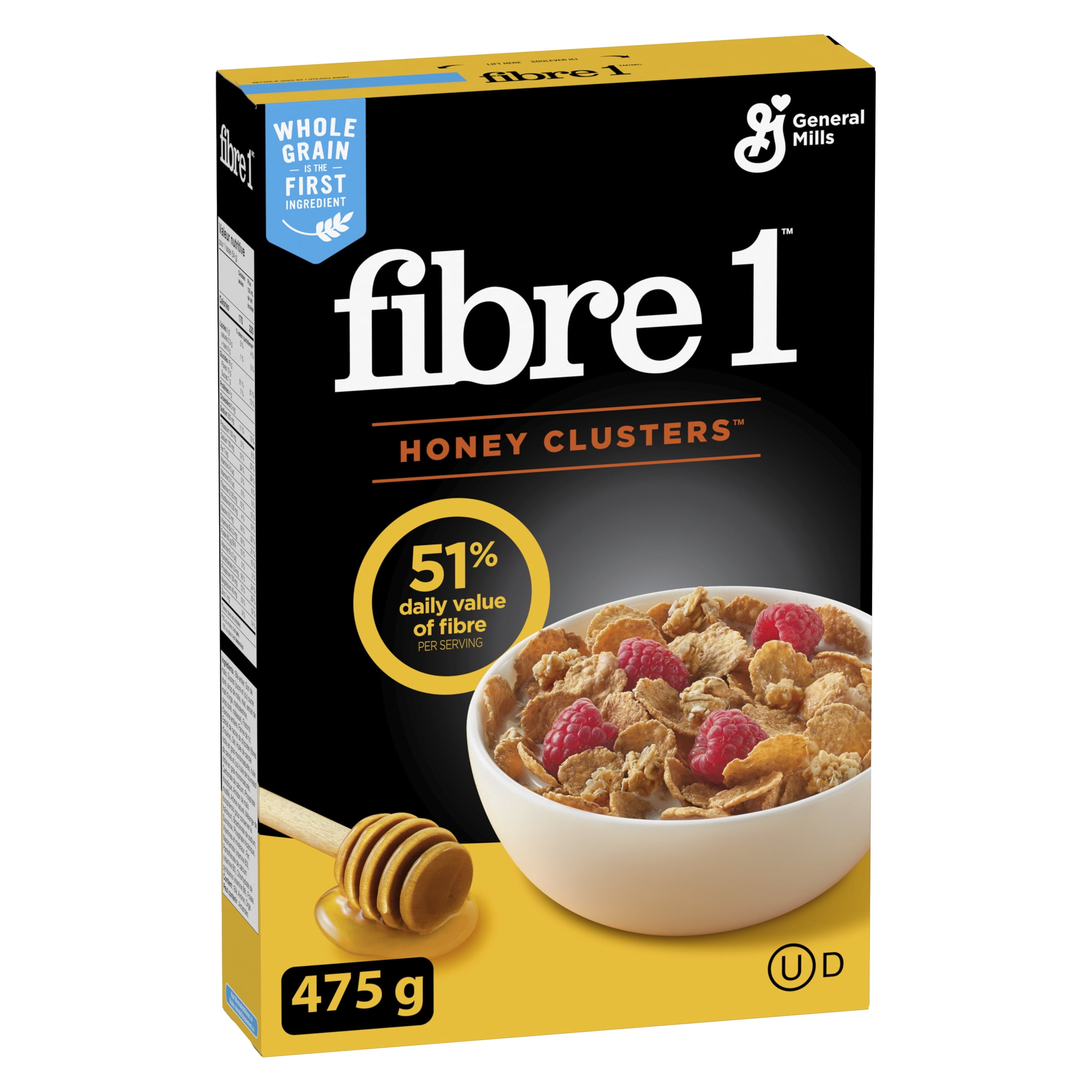 Fibre One Breakfast Cereal, Honey Clusters, High Fibre and Whole Grains, 475 g, 475 g