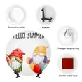 thumbnail image 4 of Daiia Summer Gnome Printed Pattern Ceramic Plate Dinner Plates Bone China Decorative Plates with Display Stand Art Ceramic Ornaments for Wall Hanging Decoration-10in, 4 of 6