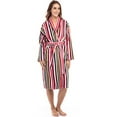 thumbnail image 4 of Notus Shawl Collar Bathrobe for Women Soft Spa Nightgowns 100% Cotton Terry robes for men - Towel Bathrobe Unisex Terry Cloth Bathrobe, Soft Shower Spa Robe Multi Red L, 4 of 7