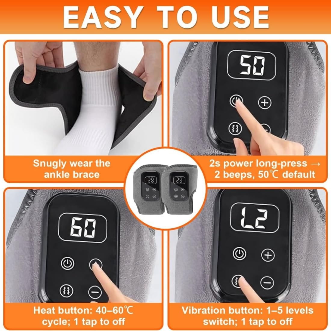 Foot Advanced Renew Triple Method Massager,Cordless Foot Massager with Heat and Vibration,Portable for Home Travel Use