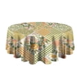 thumbnail image 5 of Pioneer Flower Floral Print Pattern Round Tablecloth 60"x60",Wrinkle Wipeable Table Cloth for Kitchen Dining Room Picnic Patio Party, 5 of 6