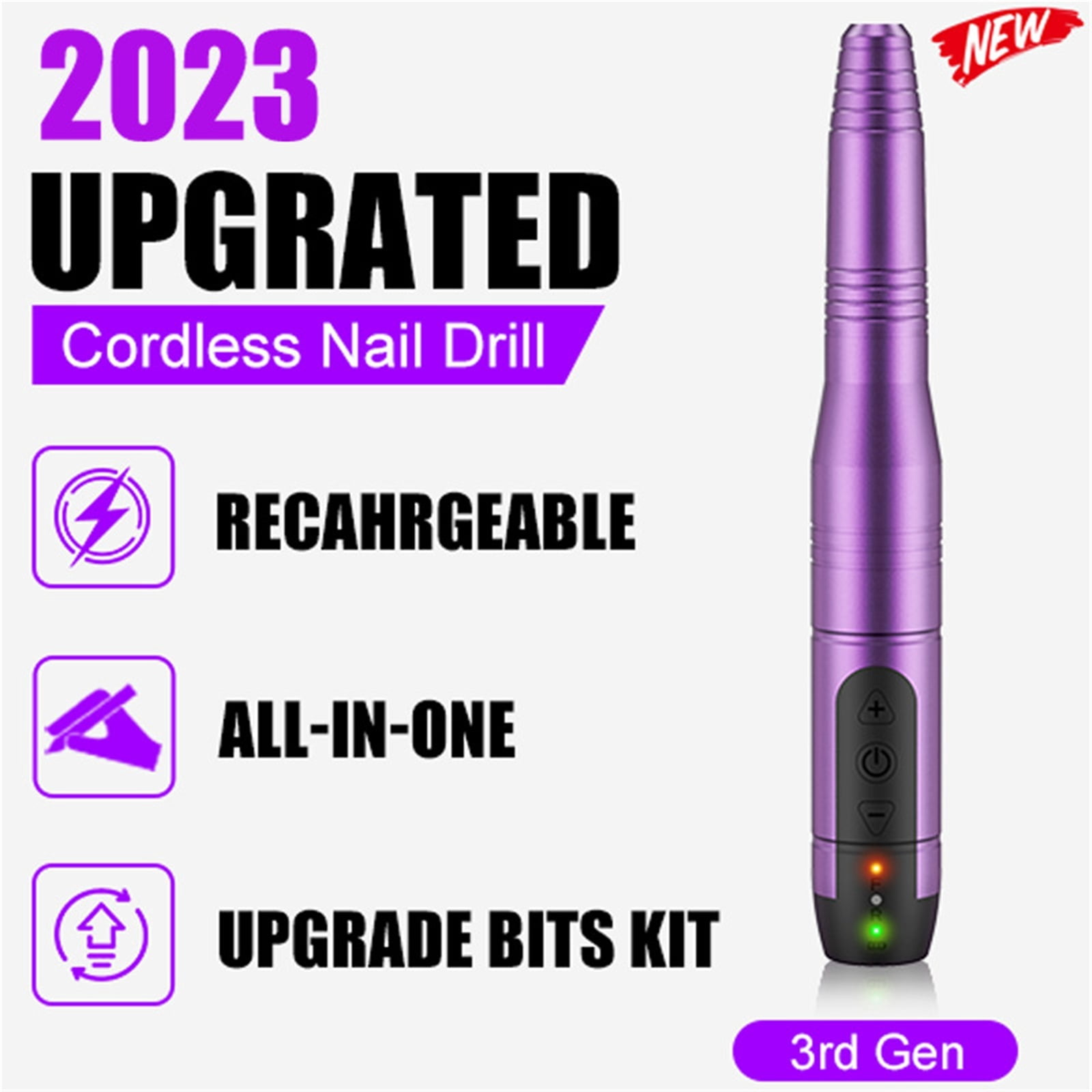 Electric Nail Sander Cordless Nail Drill Machine Rechargeable Fingernail Polisher for Manicure,pedicure,Removing Dead Skin Tools