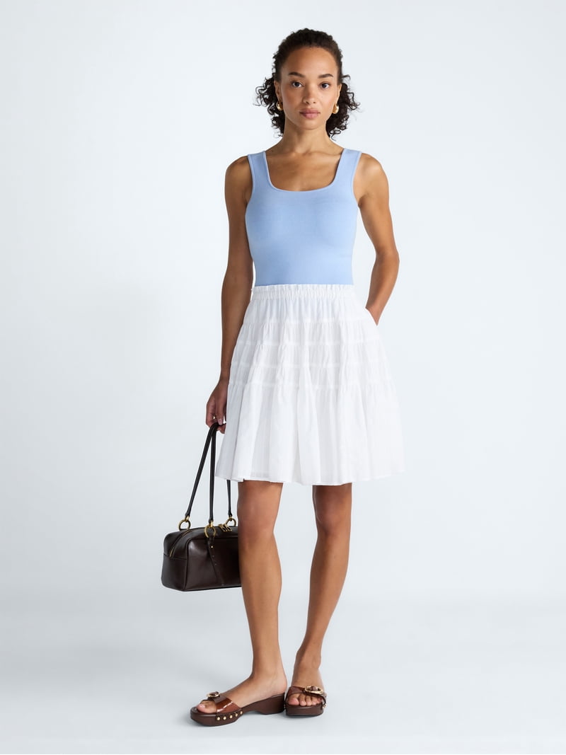 Scoop Women's Tiered Cotton Skirt, Sizes XS-4X - Walmart.com