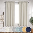 thumbnail image 1 of Tan Curtains 54 Inch Length for Nursery Room 2 Panel Rod Pocket Short Neutral Semi Sheer Linen Drop Cloth Look Light Filtering Cotton Curtains for Bedroom Guest Picture Window Kitchen Spa Office Beige, 1 of 8