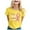 Yellow, variant on TSADFHJI T Shirts for Women Long Sleeve Women's Cancer Printed T Shirt International Publicity Moon Short Sleeved Shirt S Grey