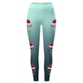 thumbnail image 5 of Women Merry Christmas Leggings Trendy Xmas Hat Print Elastic High Waist Yoga Pants Stretchy Soft Comfy Workout Pj Tights, 5 of 5
