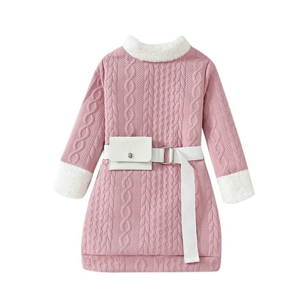 

Fsqjgq Midsummer Flower Princess Toddler Baby Girls Rib Sweater Dresses Soild Long Sleeve Princess Fluffy Tulle Dress Bag Set 2T Girls Lace Dress Polyester Pink 4Y