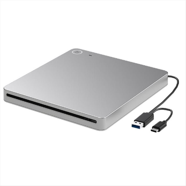 Unidad Externa de DVD, Reproductor de CD y DVD USB 3.0 y Tipo C, Grabadora de CD y DVD con Ranura Ultradelgada.