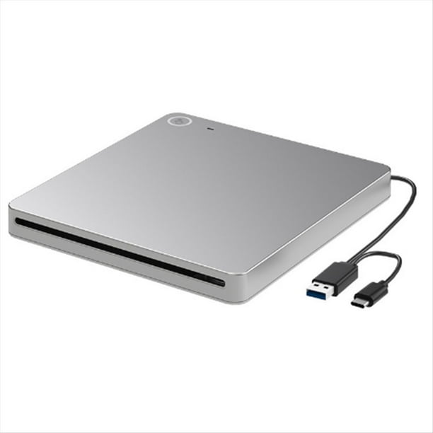 Unidad Externa de DVD, Reproductor de CD y DVD USB 3.0 y Tipo C, Grabadora de CD y DVD con Ranura Ultradelgada.