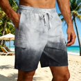 thumbnail image 3 of Cargo Shorts for Men Summer Casual Color Block Tie Dye Elastic Waist Straight Leg Beach Shorts with Pockets, 3 of 6