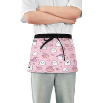 Yayeee Waist Apron with Pockets for Cooking Waterproof Half Server Aprons, Pink Halloween
