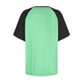 thumbnail image 5 of HOMBOM Tops for Women Romantic Mint Green Crew Neck Short Sleeve Contrasting Color Basic Raglan Sleeve T-shirt 3XL, 5 of 5
