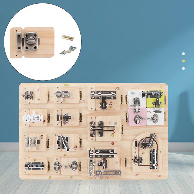Tablero ocupado dIY Lock Latch Puzzle Juguetes de educación temprana Aprendizaje básicas Tablero de puerta de juguet Salvador juego de mesa ocupado