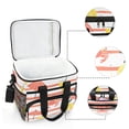 thumbnail image 6 of FORMRS Insulated Cooler Bag 24 Cans Capacity Soft Leakproof Lunch Box with Side Pockets, Striped Crab, 6 of 7