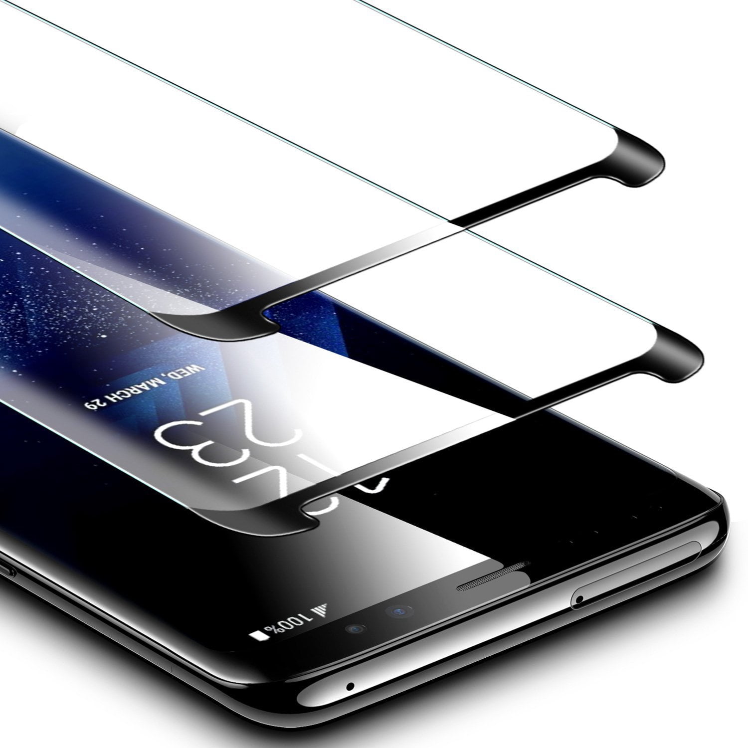 Portable Wireless Remote Control Selfie Stick and Mini Tripod with Tempered Glass Screen Protector for Samsung Galaxy S9