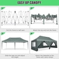 thumbnail image 4 of HOTEEL Canopy 10'x20' Pop Up Canopy Tent Heavy Duty Waterproof Adjustable Commercial Instant Canopy Outdoor Party Canopy Parties,Wedding,Outside Patio,Event,Portable Car Canopy,Gray, 4 of 9